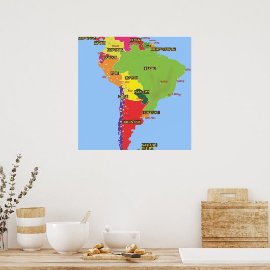 Zuid-Amerika Poster (Keuken)