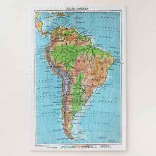 Zuid-Amerika van Oud, Gerestaureerde vintage kaart Legpuzzel