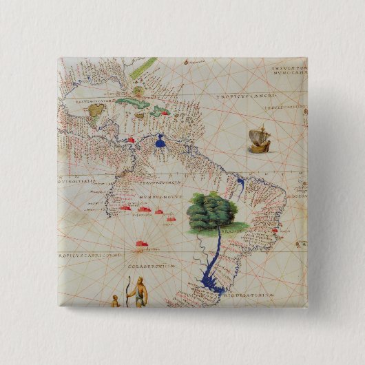 Zuid-Amerika Vierkante Button 5,1 Cm (Voorkant)