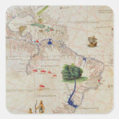 Zuid-Amerika Vierkante Sticker (Voorkant)