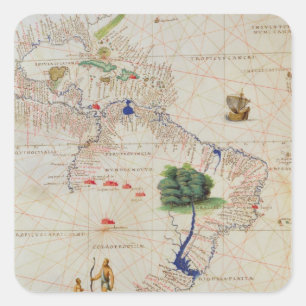 Zuid-Amerika Vierkante Sticker