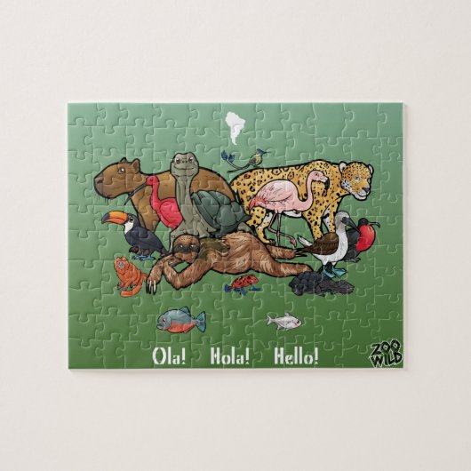 Zuid-Amerikaanse dieren - Jigzaag Puzzle Legpuzzel (Horizontaal)