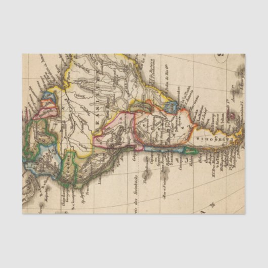 Zuid-Amerikaanse kaart Tissuepapier (Voorkant)