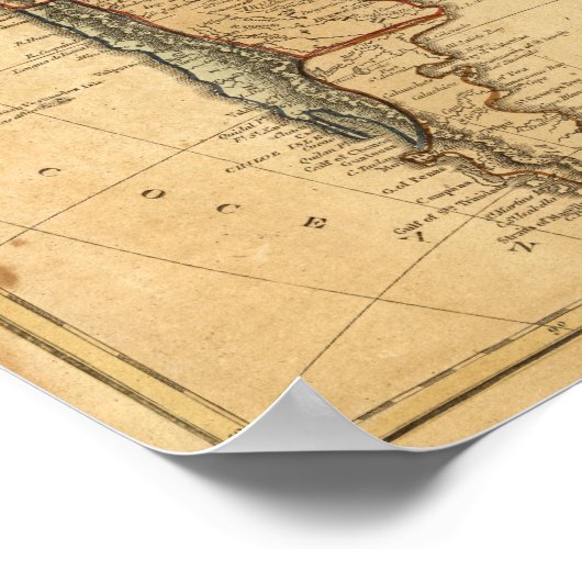 Zuid-Amerikaanse kaart van Worcester Poster (Hoek)