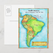 Zuid-Amerikaanse onafhankelijkheid Briefkaart (Voorkant / Achterkant)