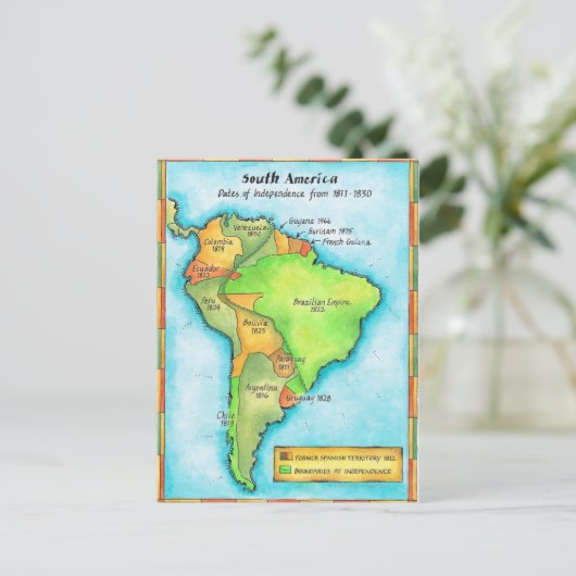 Zuid-Amerikaanse onafhankelijkheid Briefkaart (Staand voorkant)