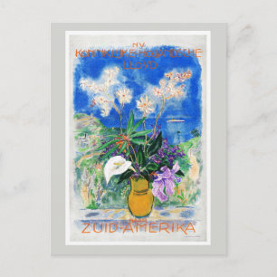 Zuid-Amerikaanse vintage-reisposter gerestaureerd Briefkaart