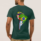 Zuid-amerikaanse vlaggen 2014 - Kaart Zuid-Amerika T-shirt (Achterkant)