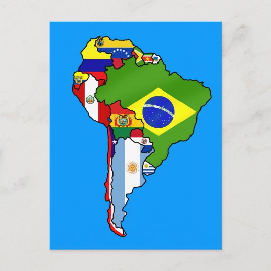 Zuid-Amerikaanse vlaggen van Zuid-Amerika vlagkaar Briefkaart (Voorkant)