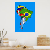 Zuid-Amerikaanse vlaggen van Zuid-Amerika vlagkaar Poster (Keuken)
