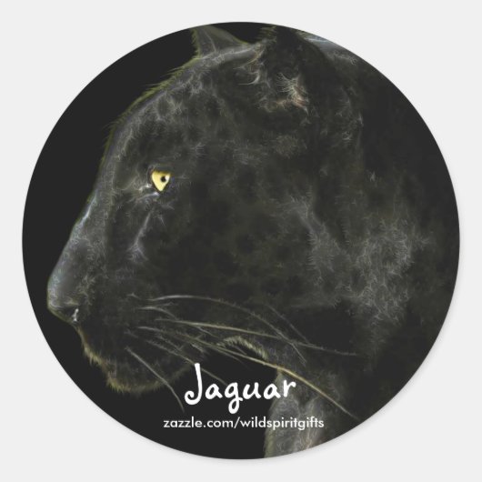 Zuid-Amerikaanse zwarte Jaguar Wildlife Collector Ronde Sticker (Voorkant)
