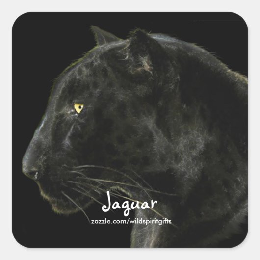 Zuid-Amerikaanse zwarte Jaguar Wildlife Collector Vierkante Sticker (Voorkant)
