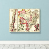 Zuid-AmerikaPanoramische KaartZuid-Amerika 2 Canvas Afdruk (Insitu (Houten vloer))