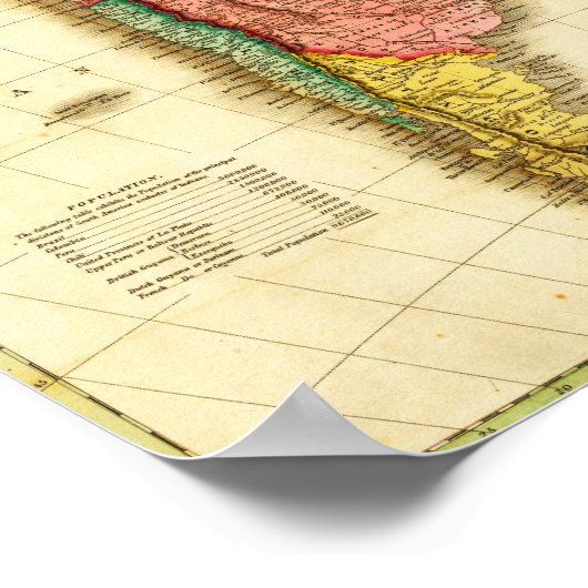 Zuid-AmerikaPanoramische KaartZuid-Amerika 2 Poster (Hoek)