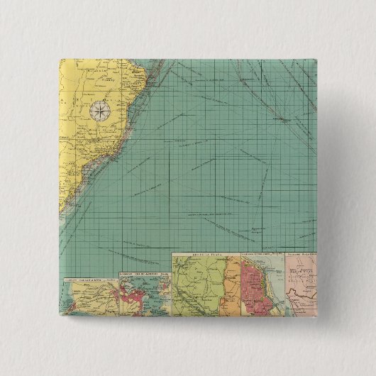 Zuid-Atlantische Oceaan Vierkante Button 5,1 Cm (Voorkant)