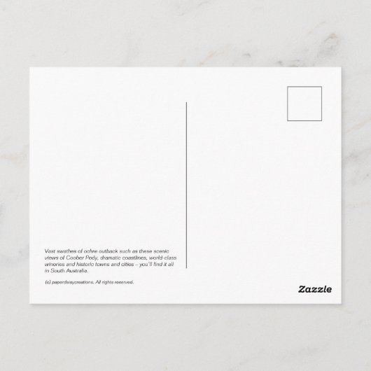 Zuid-Australië Briefkaart (Achterkant)