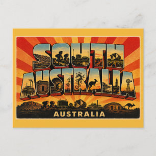 Zuid-Australië Vintage Reisposter Kunst Briefkaart