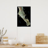 Zuid-Baja California, Mexico satellietposter Poster (Keuken)