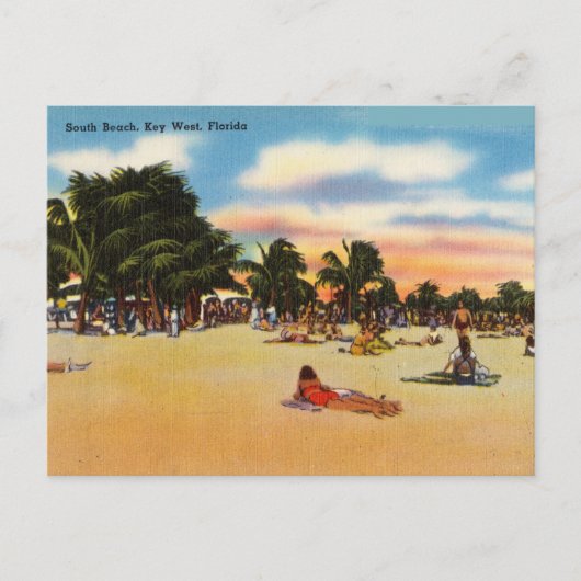 , Zuid-Beach, Key West, Florida Travel Briefkaart (Voorkant)