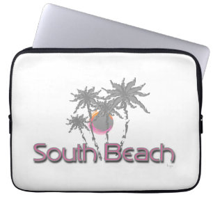 Zuid-Beach Miami Black Cool Graphic-laptophoes Laptop Sleeve
