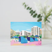 ZUID-BEACH, MIAMI, FLORIDA BRIEFKAART (Staand voorkant)