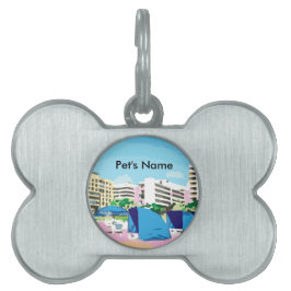 ZUID-BEACH, MIAMI, FLORIDA HUISDIEREN NAAMPLAATJE