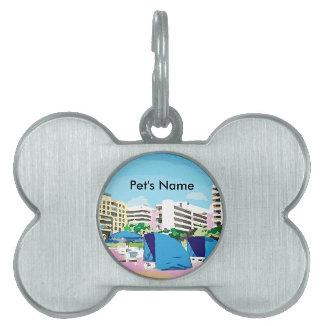 ZUID-BEACH, MIAMI, FLORIDA HUISDIEREN NAAMPLAATJE (voorkant)