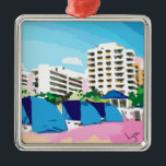 ZUID-BEACH, MIAMI, FLORIDA METALEN ORNAMENT<br><div class="desc">ZUID BEACH,  MIAMI,  FLORIDA digitaal schilderij van Inge Lewis. Vind meer passende punten bij de opslag ingeinc.com.</div>