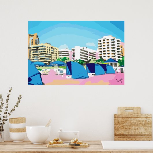 ZUID-BEACH, MIAMI, FLORIDA POSTER (Keuken)