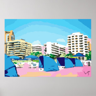 ZUID-BEACH, MIAMI, FLORIDA POSTER