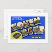 Zuid-Bend Indiana  groot Briefkaart met grote lett (Voorkant / Achterkant)