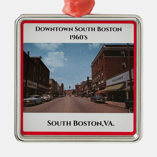 Zuid-Boston, VA. Kerstmetaal Ornament (Voorkant)