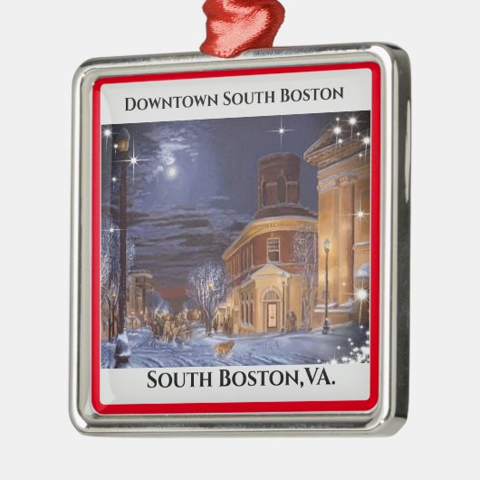 Zuid-Boston, VA. Kerstmetaal Ornament (Links)