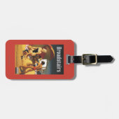 Zuid-Britse Spoorwegfamilie op strand Bagagelabel (Voorkant horizontaal)