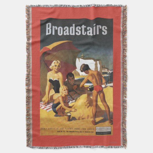 Zuid-Britse Spoorwegfamilie op strand Deken (Voorkant Verticaal)