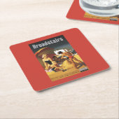 Zuid-Britse Spoorwegfamilie op strand Kartonnen Onderzetters (Schuin)