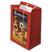 Zuid-Britse Spoorwegfamilie op strand Medium Cadeauzakje (Achterkant Gekanteld)