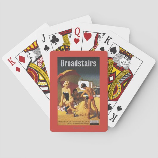 Zuid-Britse Spoorwegfamilie op strand Pokerkaarten (Achterkant)
