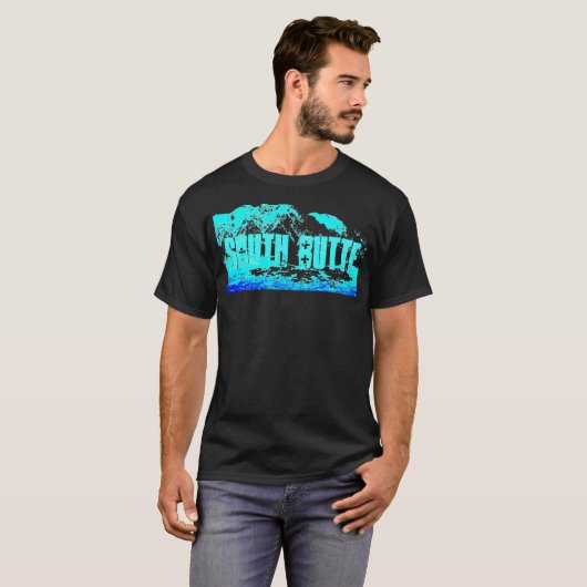 Zuid-Butte Blue op Blue T Shirt (Voorkant volledig)