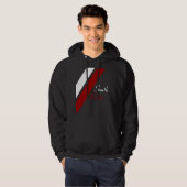 Zuid-Butte Red en White Double Line Classic Hoodie (Voorkant volledig)