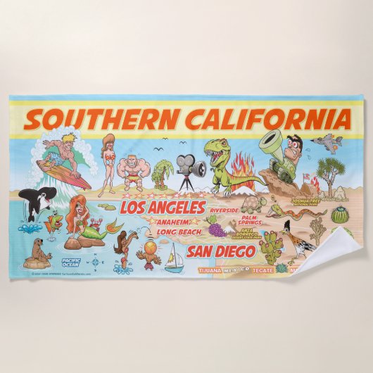 Zuid-Californië Beach Blanket Strandlaken (Voorkant)