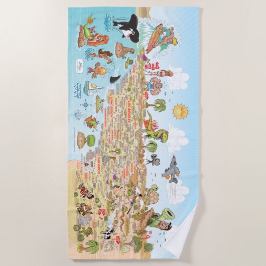 Zuid-Californië Beach Blanket Strandlaken (Voorkant)