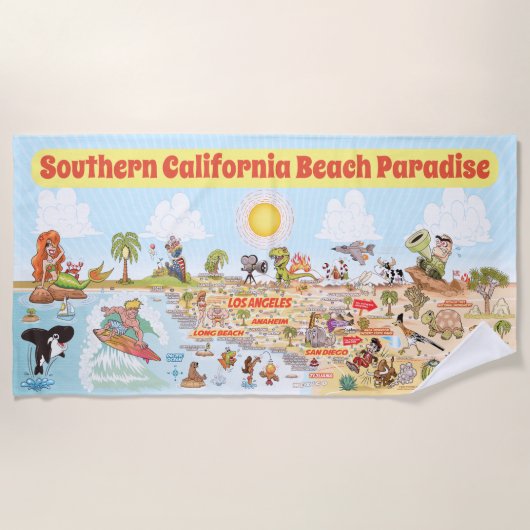 Zuid-Californië Beach Paradise Blanket Strandlaken (Voorkant)