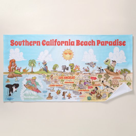 Zuid-Californië Beach Paradise Blanket Strandlaken (Voorkant)