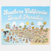 Zuid-Californië Beach Paradise Fleece Deken (Voorkant (Horizontaal))