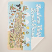 Zuid-Californië Beach Paradise Fleece Deken (Voorkant)