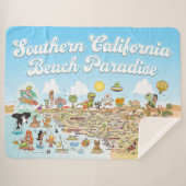 Zuid-Californië Beach Paradise Fleece Deken (Voorkant (horizontaal))
