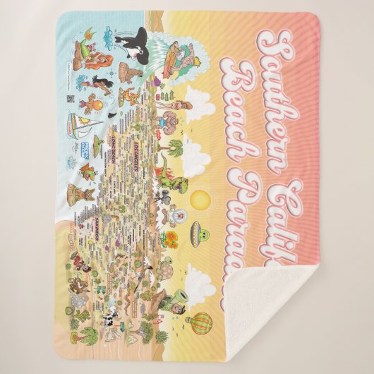 Zuid-Californië Beach Paradise Fleece Deken (Voorkant)