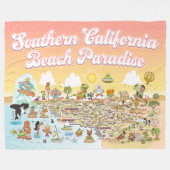Zuid-Californië Beach Paradise Fleece Deken (Voorkant (Horizontaal))