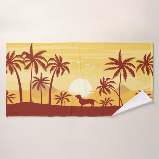 Zuid-Californië Dachshund Beach Handdoek Zonsonder (Badhanddoek)